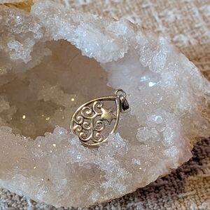 Sterling Silver Shooting Star Teardrop Pendant